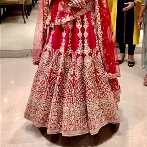 Brand New Raw Silk Red Lehenga